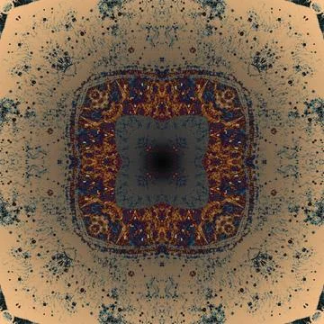 Seamless abstract square pattern. Alcohol ink in modern art. Mandala Stock Photos