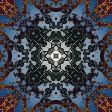 Seamless abstract square pattern. Alcohol ink in modern art. Mandala Stock Photos