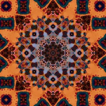 Seamless abstract square pattern. Ethnic pattern. Stock Illustration