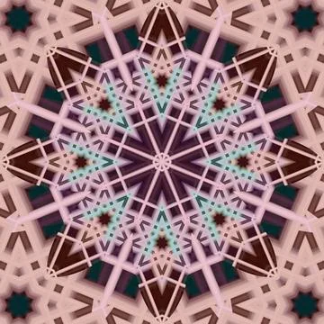 Seamless abstract square pattern. Symmetrical round pattern. Author's pattern 스톡 일러스트