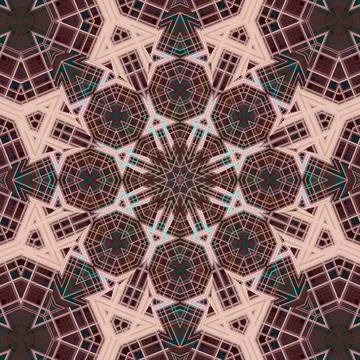 Seamless abstract square pattern. Symmetrical round pattern. Author's pattern Stock Illustration