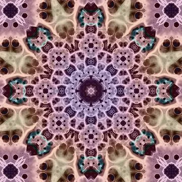 Seamless abstract square pattern. Symmetrical round pattern. Author's pattern Stock Illustration