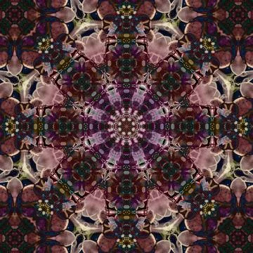 Seamless abstract square pattern. Symmetrical round pattern. Author's pattern Stock Illustration