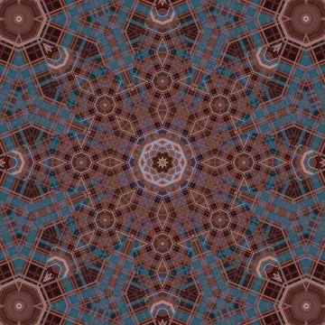 Seamless abstract square pattern. Symmetrical round pattern. Author's pattern Illustrazione stock