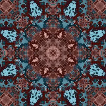 Seamless abstract square pattern. Symmetrical round pattern. Author's pattern Stock Illustration
