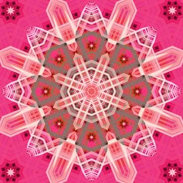 Seamless abstract square pattern. Symmetrical round pattern. Author's pattern Stock Illustration