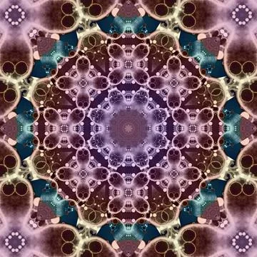 Seamless abstract square pattern. Symmetrical round pattern. Author's pattern Stock Illustration