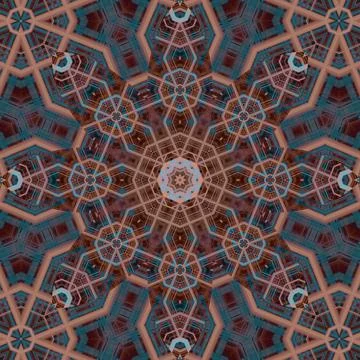 Seamless abstract square pattern. Symmetrical round pattern. Author's pattern Stock Illustration