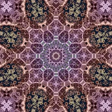 Seamless abstract square pattern. Symmetrical round pattern. Author's pattern Stock Illustration