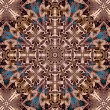 Seamless abstract square pattern. Symmetrical round pattern. Author's pattern Stock Illustration