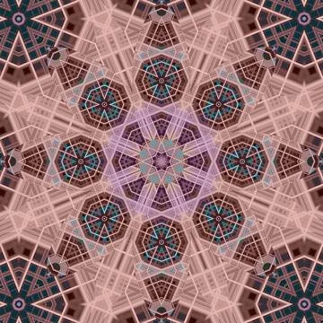 Seamless abstract square pattern. Symmetrical round pattern. Author's pattern Stock Illustration