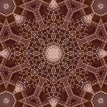Seamless abstract square pattern. Symmetrical round pattern. Author's pattern Stock Illustration