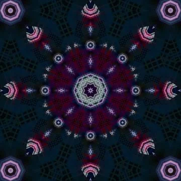 Seamless abstract square pattern. Symmetrical round pattern. Author's pattern Stock Illustration