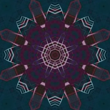 Seamless abstract square pattern. Symmetrical round pattern. Author's pattern Stock Illustration