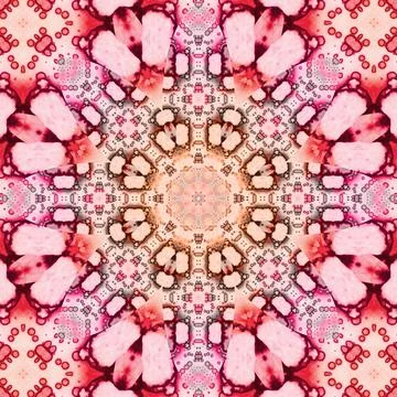 Seamless abstract square pattern. Symmetrical round pattern. Author's pattern Stock Illustration