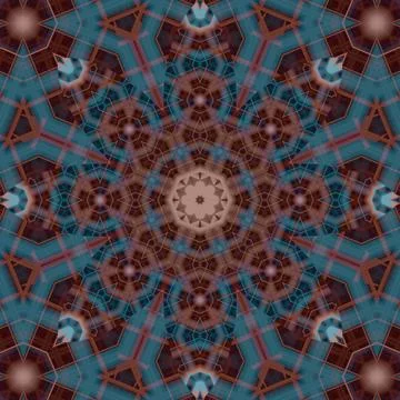 Seamless abstract square pattern. Symmetrical round pattern. Author's pattern Stock Illustration