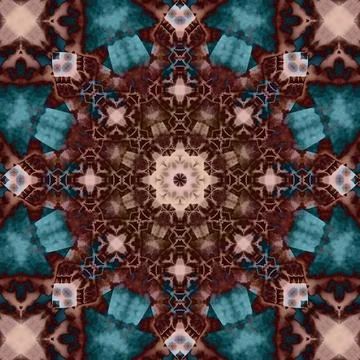 Seamless abstract square pattern. Symmetrical round pattern. Author's pattern Stock Illustration