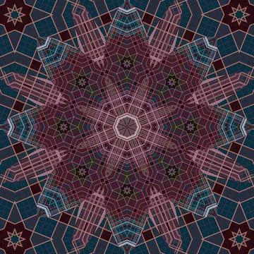 Seamless abstract square pattern. Symmetrical round pattern. Author's pattern Stock Illustration