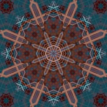 Seamless abstract square pattern. Symmetrical round pattern. Author's pattern Stock Illustration