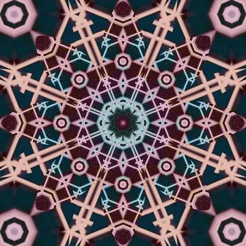 Seamless abstract square pattern. Symmetrical round pattern. Author's pattern Stock Illustration