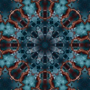 Seamless abstract square pattern. Symmetrical round pattern. Author's pattern Stock Illustration