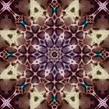 Seamless abstract square pattern. Symmetrical round pattern. Author's pattern Stock Illustration