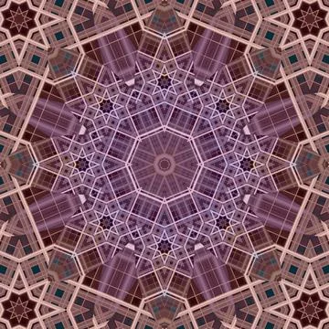 Seamless abstract square pattern. Symmetrical round pattern. Author's pattern Stock Illustration