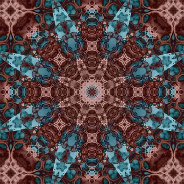 Seamless abstract square pattern. Symmetrical round pattern. Author's pattern Stock Illustration
