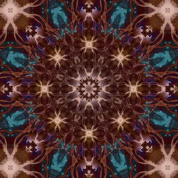 Seamless abstract square pattern. Symmetrical round pattern. Author's pattern Stock Illustration