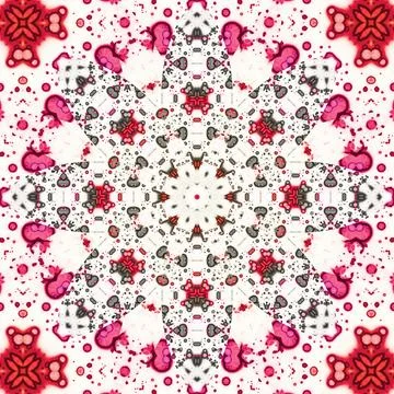 Seamless abstract square pattern. Symmetrical round pattern. Author's pattern Illustrazione stock