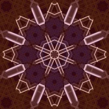 Seamless abstract square pattern. Symmetrical round pattern. Author's pattern Illustrazione stock