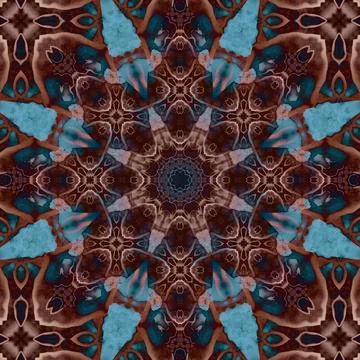 Seamless abstract square pattern. Symmetrical round pattern. Author's pattern Stock Illustration