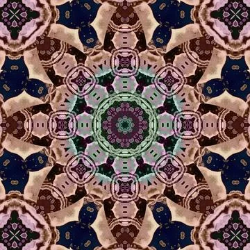 Seamless abstract square pattern. Symmetrical round pattern. Author's pattern Illustrazione stock