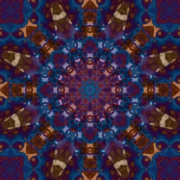 Seamless abstract square pattern. Symmetrical round pattern. Author's pattern Stock Illustration