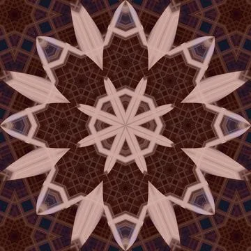 Seamless abstract square pattern. Symmetrical round pattern. Author's pattern Stock Illustration