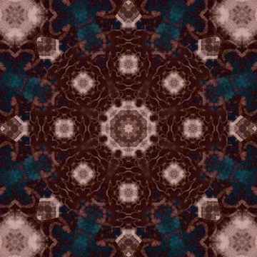 Seamless abstract square pattern. Symmetrical round pattern. Author's pattern Stock Illustration