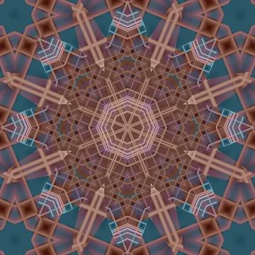 Seamless abstract square pattern. Symmetrical round pattern. Author's pattern Stock Illustration