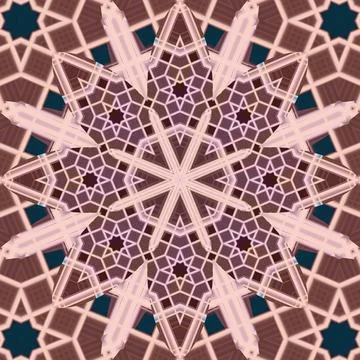 Seamless abstract square pattern. Symmetrical round pattern. Author's pattern Stock Illustration