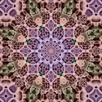Seamless abstract square pattern. Symmetrical round pattern. Author's pattern Stock Illustration