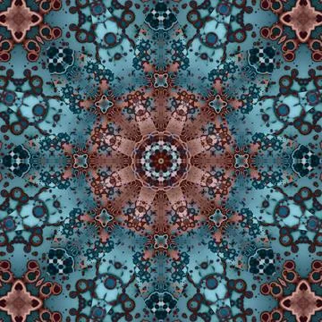 Seamless abstract square pattern. Symmetrical round pattern. Author's pattern Stock Illustration