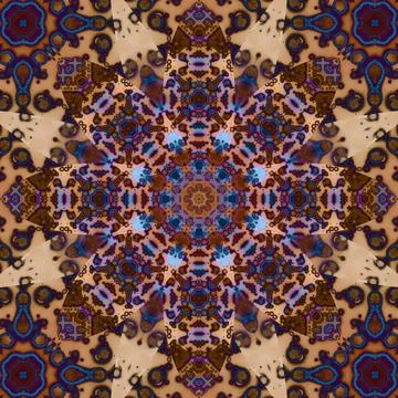Seamless abstract square pattern. Symmetrical round pattern. Author's pattern Stock Illustration