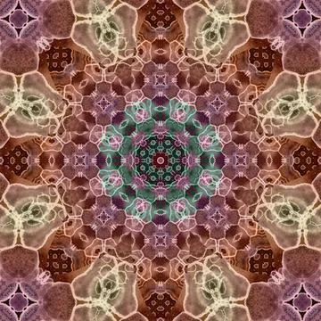 Seamless abstract square pattern. Symmetrical round pattern. Author's pattern Stock Illustration