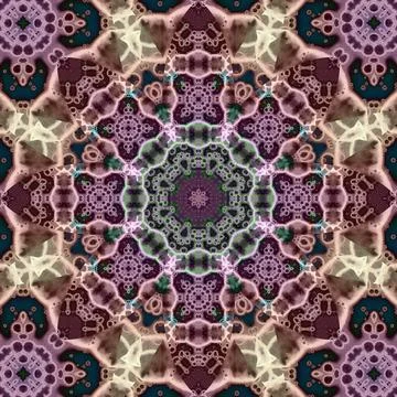 Seamless abstract square pattern. Symmetrical round pattern. Author's pattern Stock Illustration