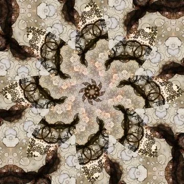 Seamless abstract square pattern. Symmetrical round pattern. Author's pattern Stock Illustration