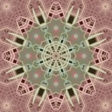 Seamless abstract square pattern. Symmetrical round pattern. Author's pattern Stock Illustration