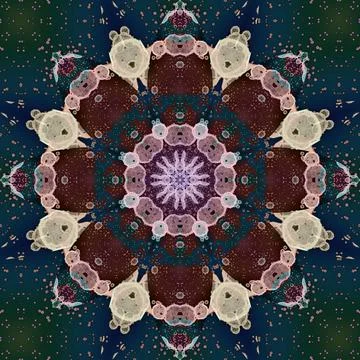 Seamless abstract square pattern. Symmetrical round pattern. Author's pattern Stock Illustration