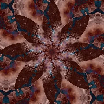 Seamless abstract square pattern. Symmetrical round pattern. Author's pattern Stock Illustration