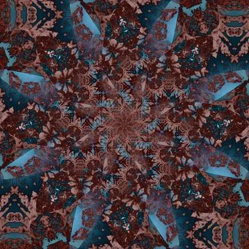 Seamless abstract square pattern. Symmetrical round pattern. Author's pattern Stock Illustration