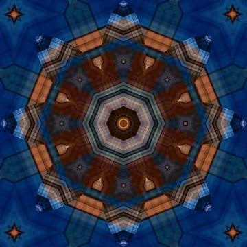 Seamless abstract square pattern. Symmetrical round pattern. Author's pattern Stock Illustration