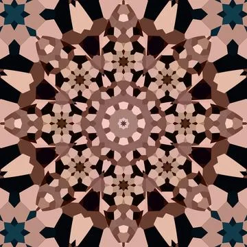 Seamless abstract square pattern. Symmetrical round pattern. Author's pattern Stock Illustration